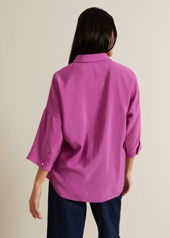 Phase Eight Cynthia Pleat Zip Front Shirts Pink Australia | MQ0657813